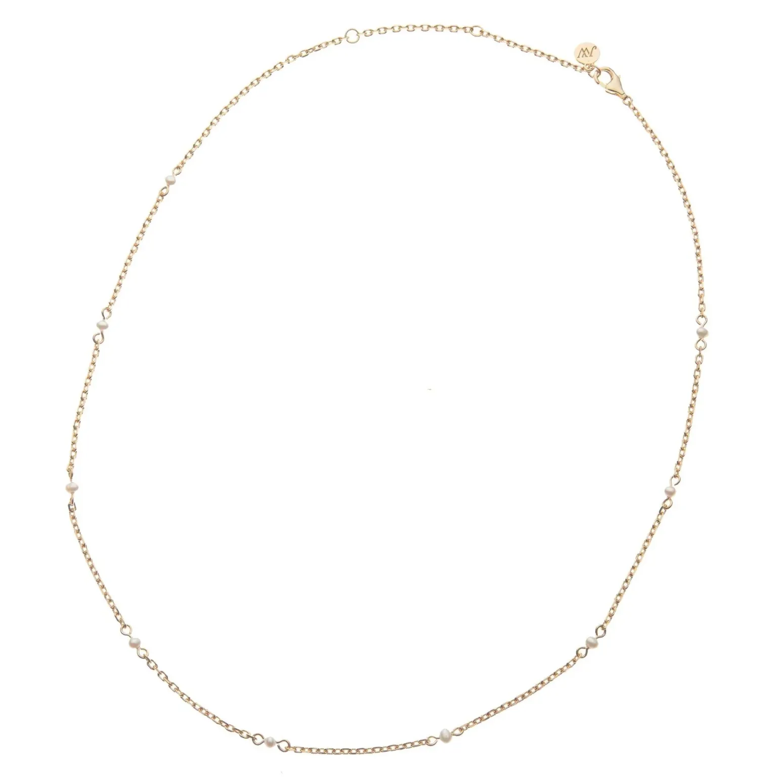 Adjustable Pearl Station Necklace