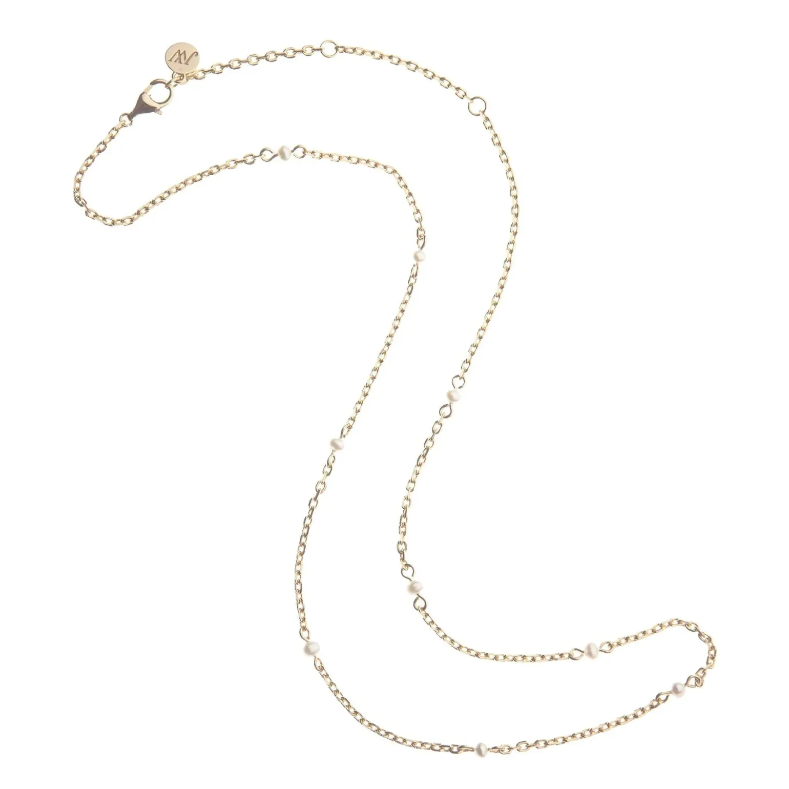 Adjustable Pearl Station Necklace