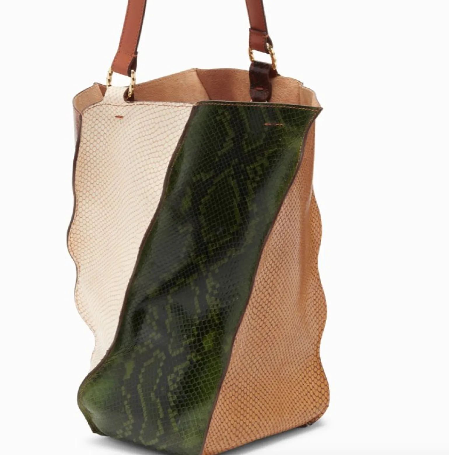 Adria Pleated Wave Bucket Agate