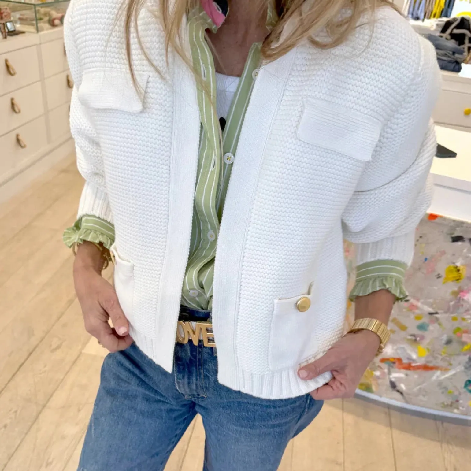 Alaina Cardigan White