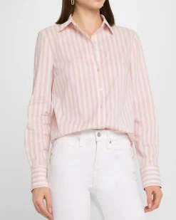 Amelia Shirt Pink Shell/White