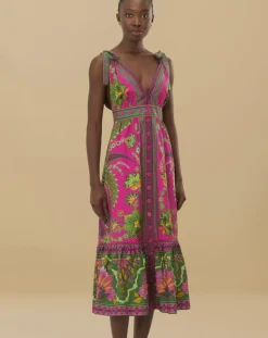Ana Tapestry Pink Midi Dress