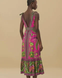 Ana Tapestry Pink Midi Dress