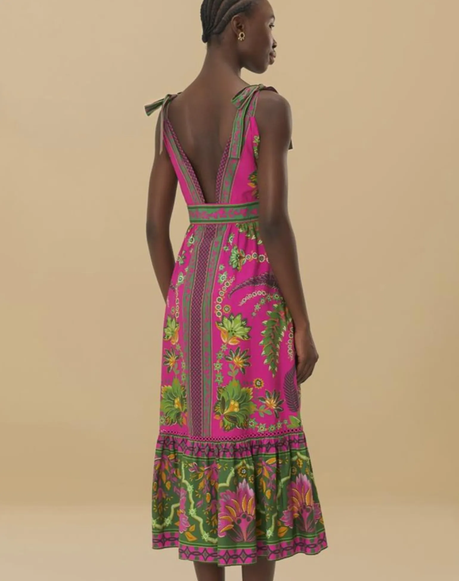 Ana Tapestry Pink Midi Dress