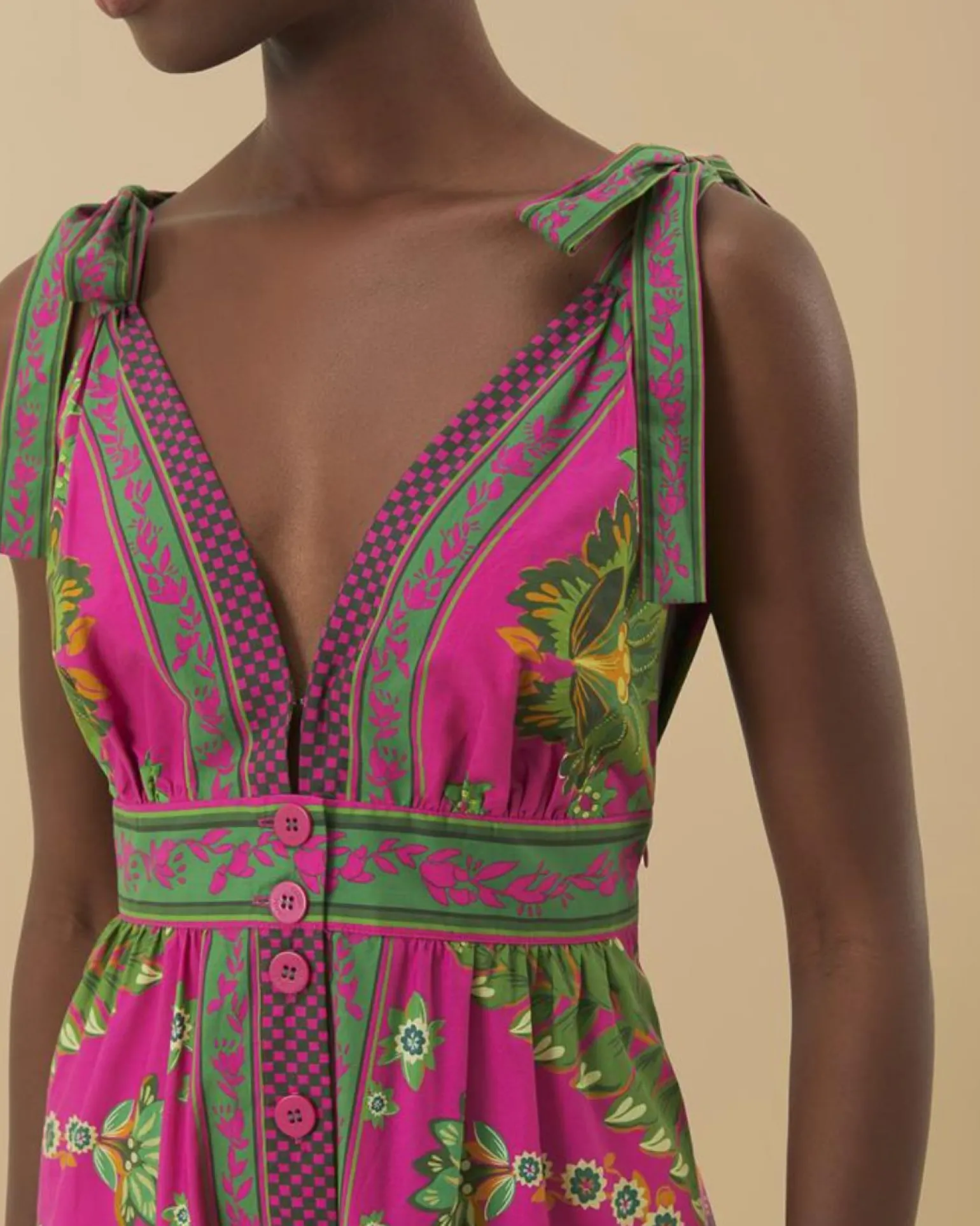 Ana Tapestry Pink Midi Dress