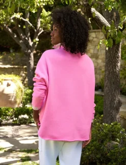 Anna Long Sleeve Fleece Capelet Pink lemonade