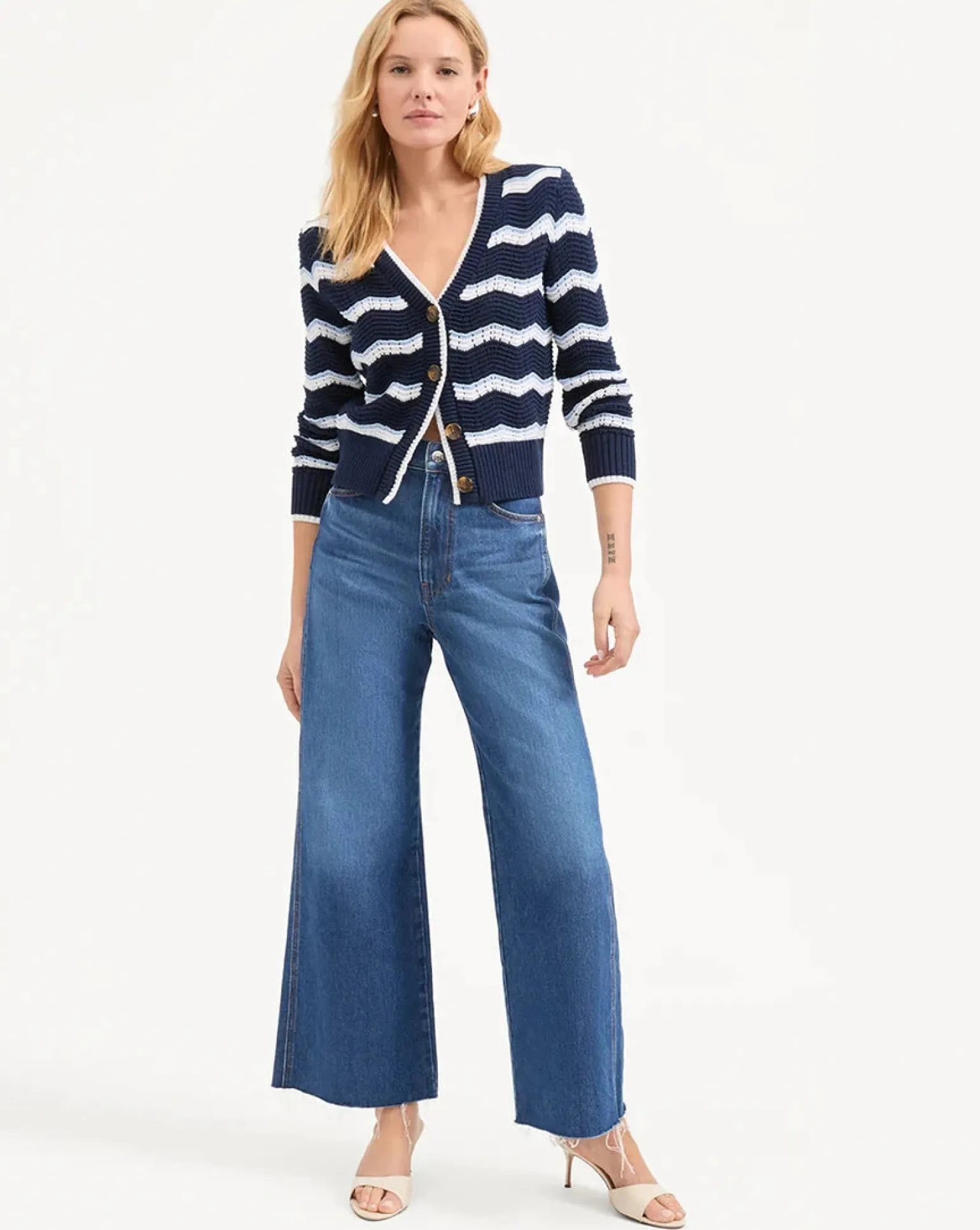 Ansonia Cardigan Navy/Off-White/Bluebell