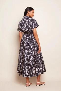 Asbury Midi Dress Abstract Dot Navy