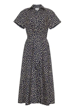 Asbury Midi Dress Abstract Dot Navy
