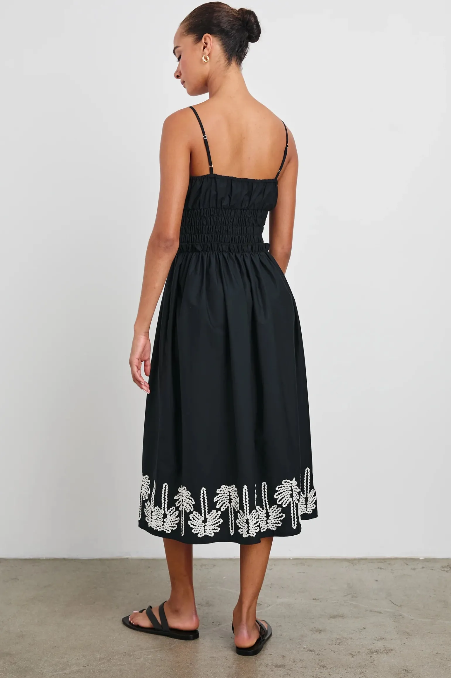 Baja Dress Black Ivory Palm Trees