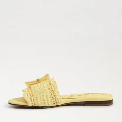 Bambi Slide Sandal Buttercup Yellow Raffia