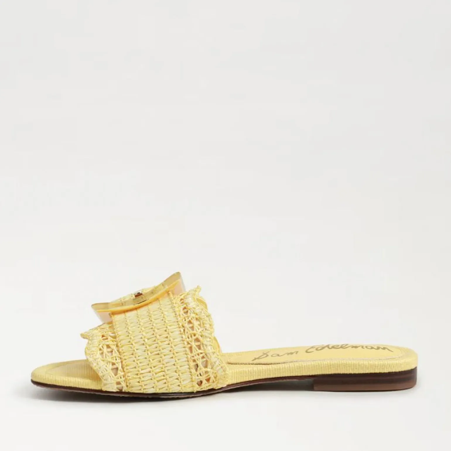 Bambi Slide Sandal Buttercup Yellow Raffia