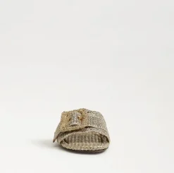 Bambi Slide Sandal Gold Raffia