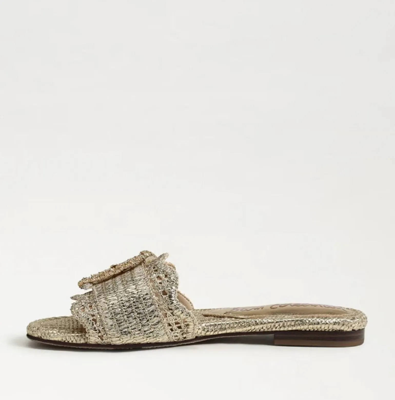 Bambi Slide Sandal Gold Raffia