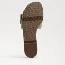 Bambi Slide Sandal Gold Raffia