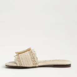 Bambi Slide Sandal Linen Raffia