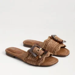 Bambi Slide Sandal Raffia Cuoio