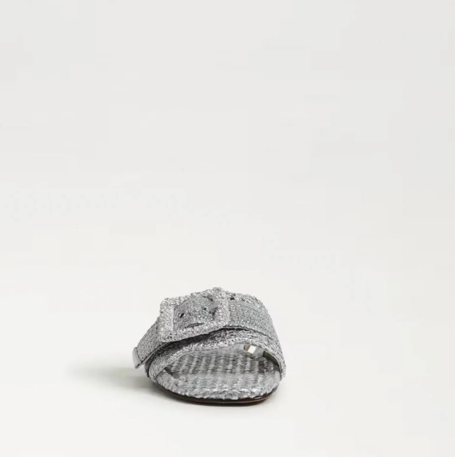 Bambi Slide Sandal Soft Silver Raffia