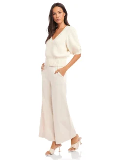 Bennet Shirred Sleeve Sweater Ecru