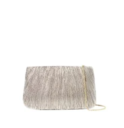 Brit Flat Pleated Clutch Champagne