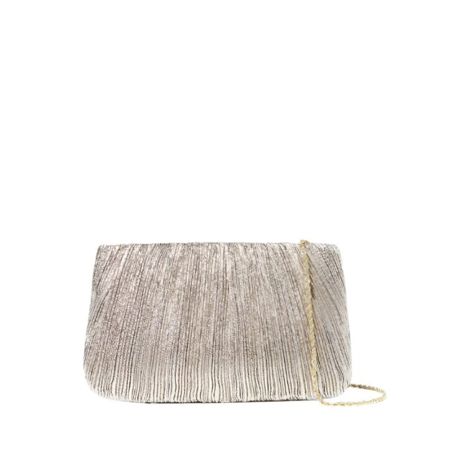 Brit Flat Pleated Clutch Champagne