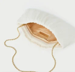 Brit Flat Pleated Clutch Pearl