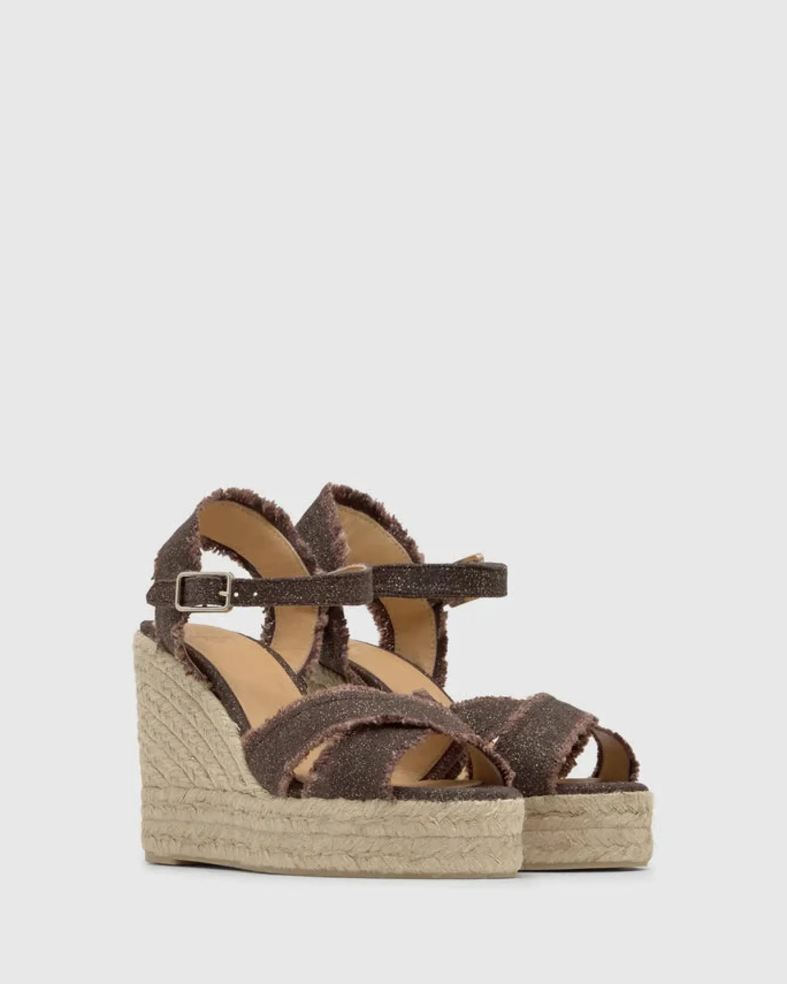 Bromelia Espadrille Metallic Linen Marron/Oro