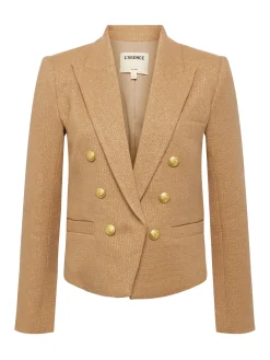 Brooke Double Breasted Crop Blazer Latte/Gold