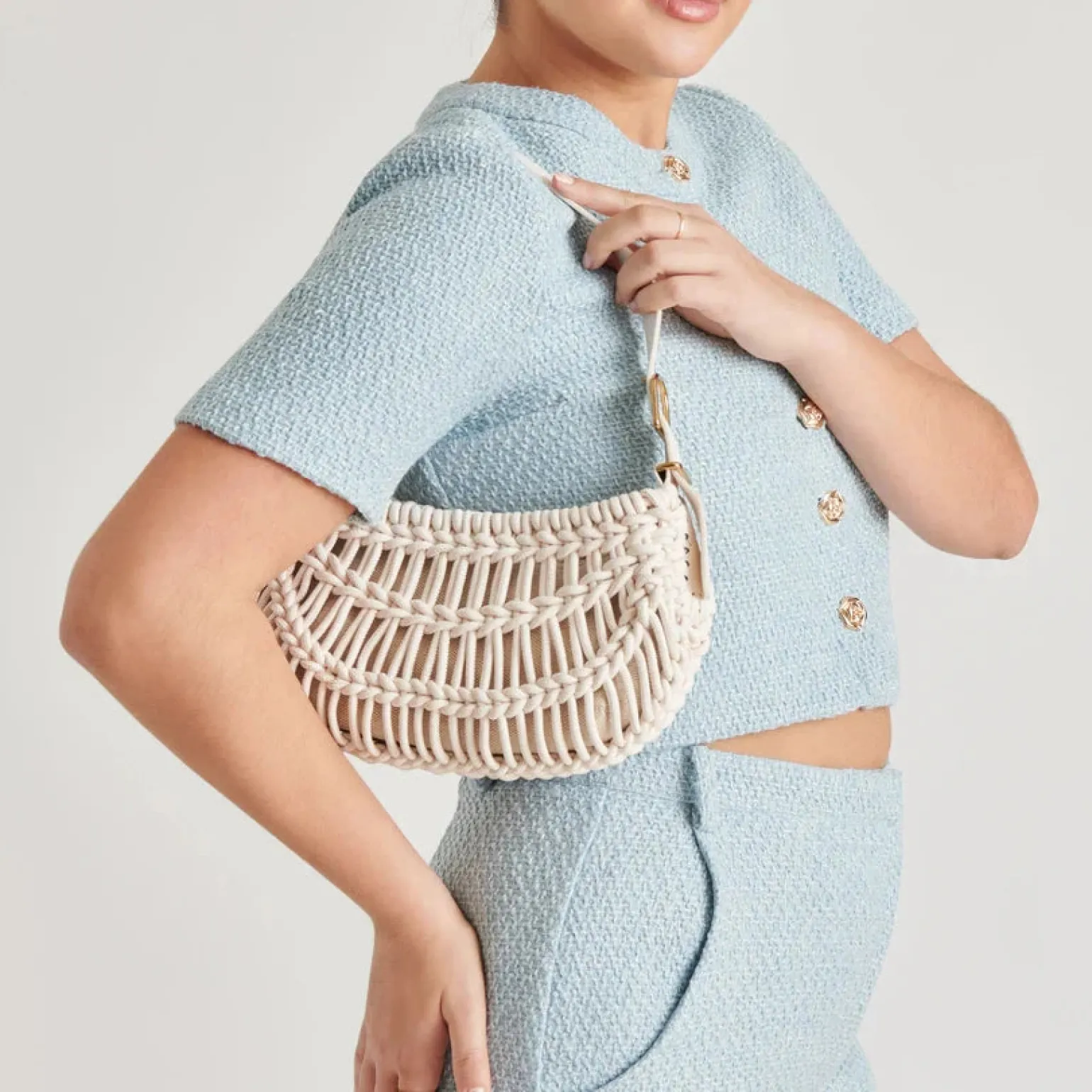 Cannes Shoulder Bag Ivory Stella