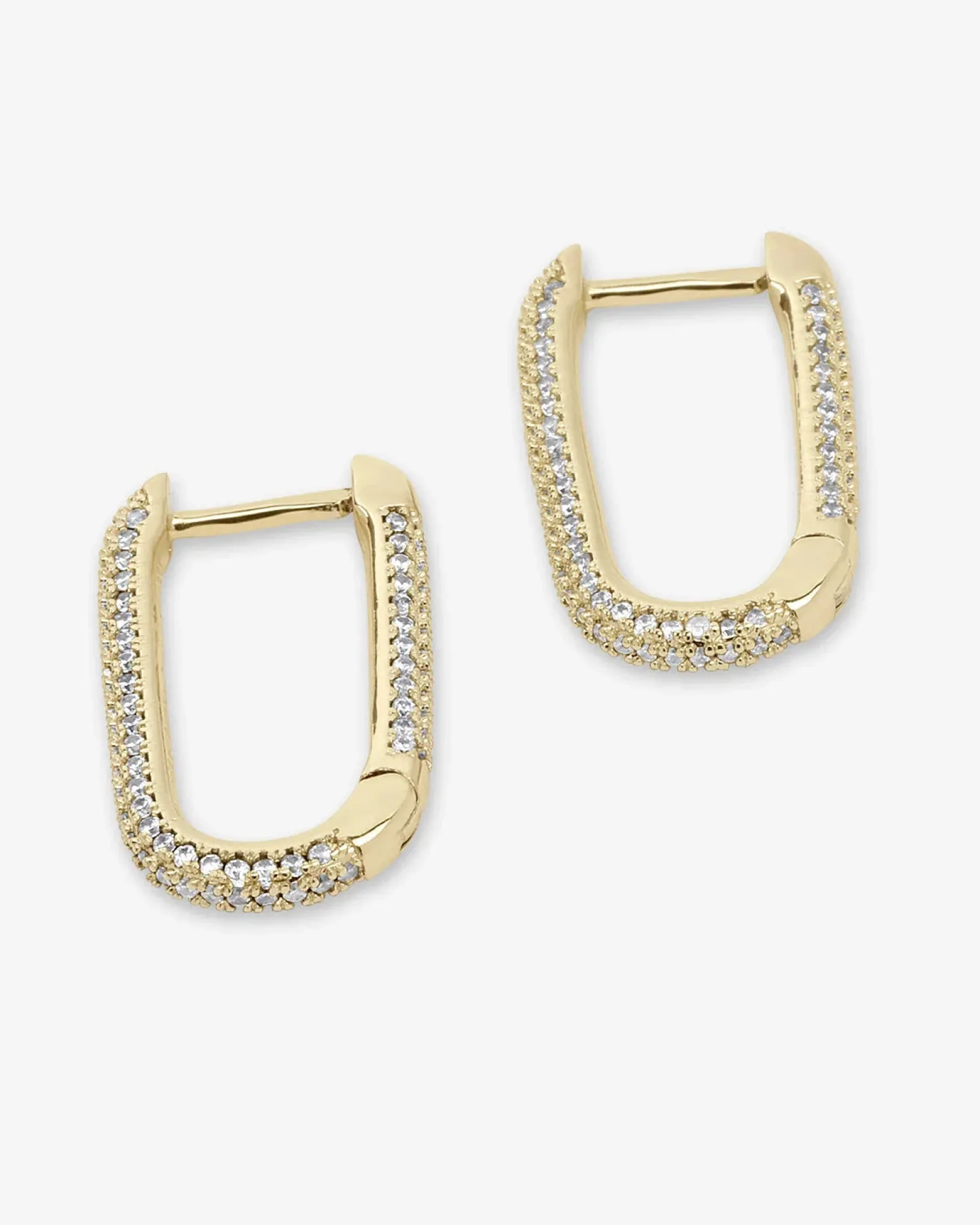 Carrie Pavé Chain Huggies Gold