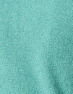 Cashmere Blend Short Sleeve Rib Knit Sweater Jade