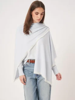 Cashmere Cape with Fringe Wave