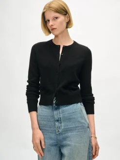 Cashmere Crewneck Cardigan Black