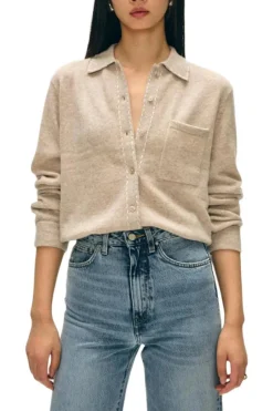 Cashmere Embroidered Stitch Shirt Sandwisp/Soft White
