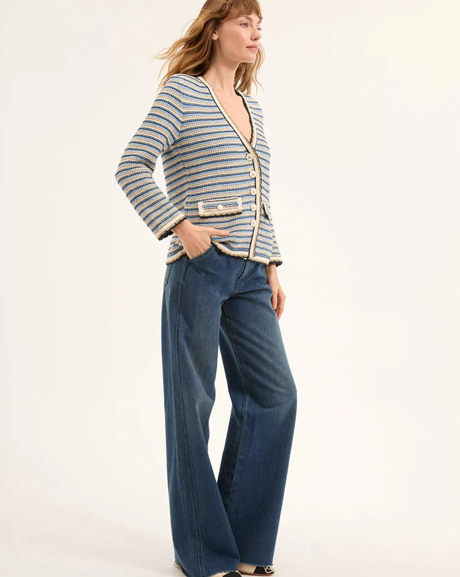 Ceriani Knit Jacket Navy Multi