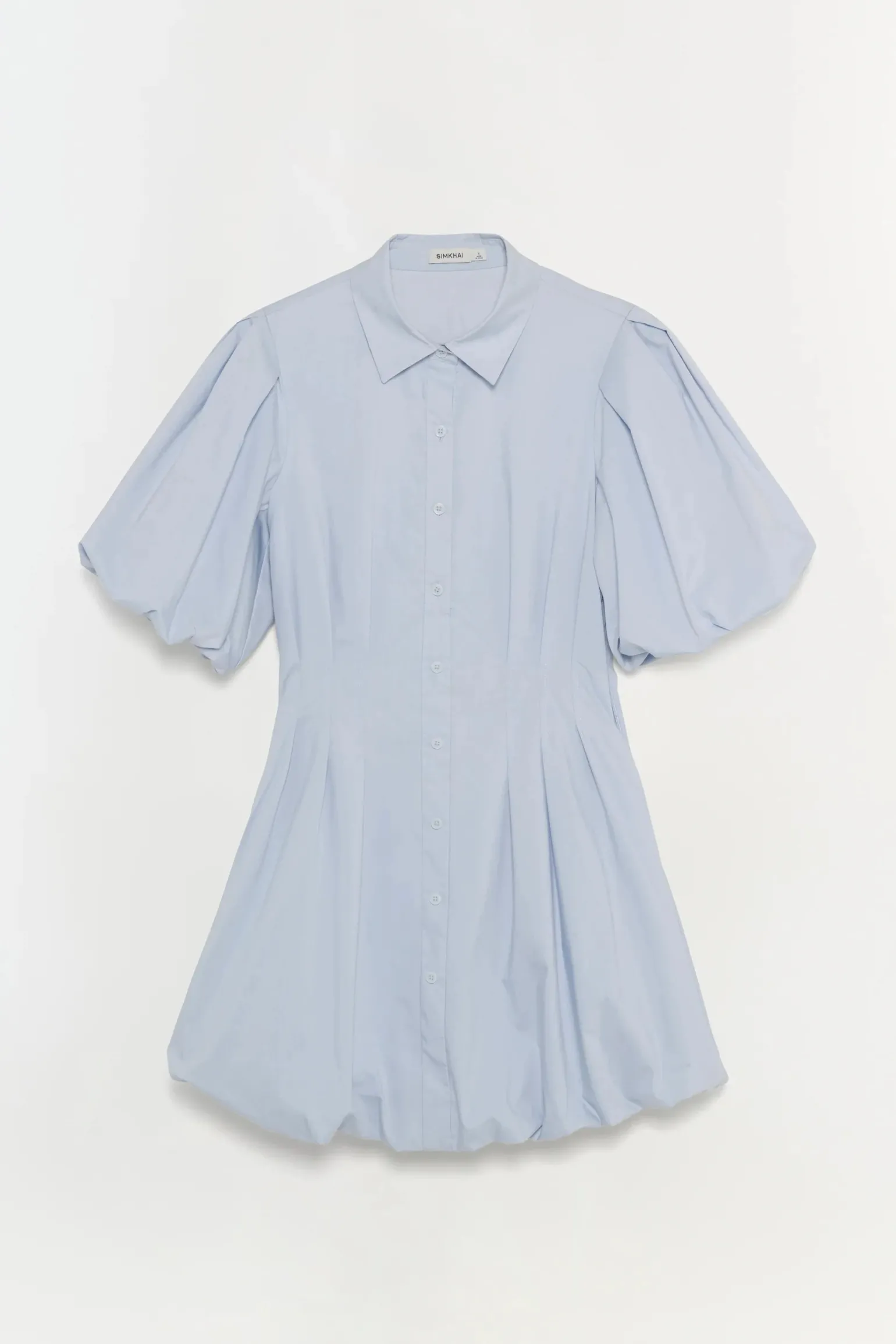 Cleo Balloon Pintuck Mini Dress Periwinkle Sky