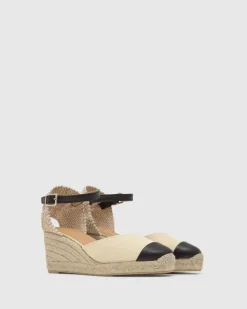 Coraline Leather Toe-Cap Espadrille Crudo
