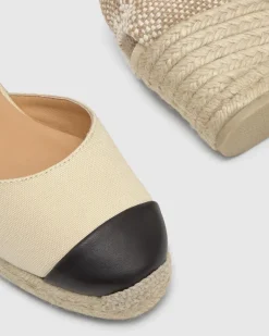 Coraline Leather Toe-Cap Espadrille Crudo
