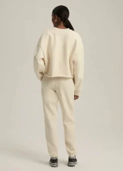 Cropped Collegiate Sweatshirt Gardenia/Emerald