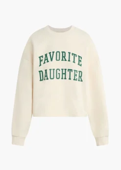 Cropped Collegiate Sweatshirt Gardenia/Emerald
