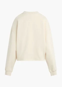 Cropped Collegiate Sweatshirt Gardenia/Emerald
