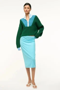 Cropped Hampton Sweater Jungle/Sky/Ivory
