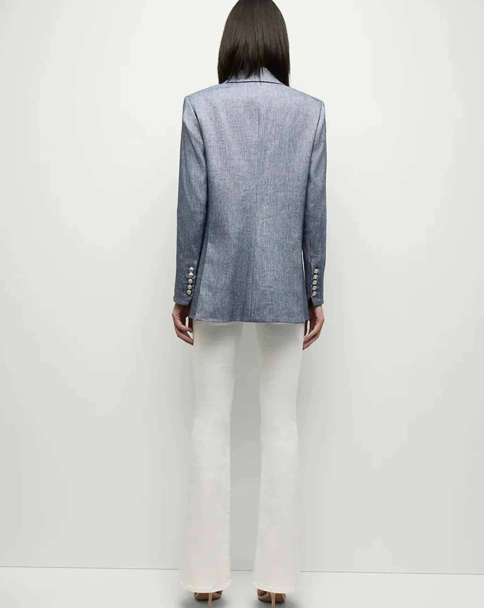 Dale Linen Dickey Jacket Blue Melange