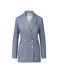Dale Linen Dickey Jacket Blue Melange