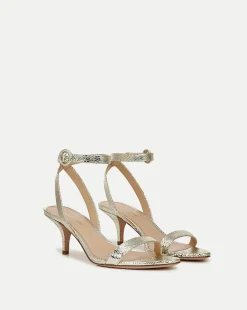 Darcelle Metallic Leather Sandal Platinum