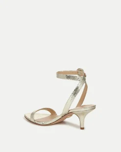 Darcelle Metallic Leather Sandal Platinum