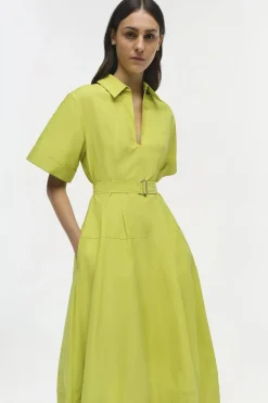 Deanna Cotton Midi Dress Yellow Plum