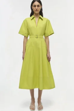 Deanna Cotton Midi Dress Yellow Plum