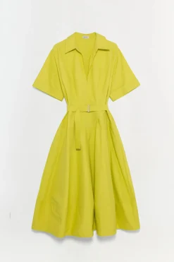 Deanna Cotton Midi Dress Yellow Plum