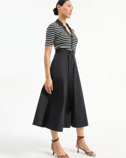 Delise Mixed Media Dress White/Black